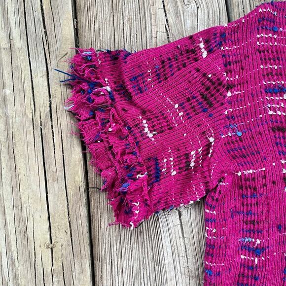 Zara Women's Pink Mixed Thread Cropped Top Size S - Picture 3 of 5